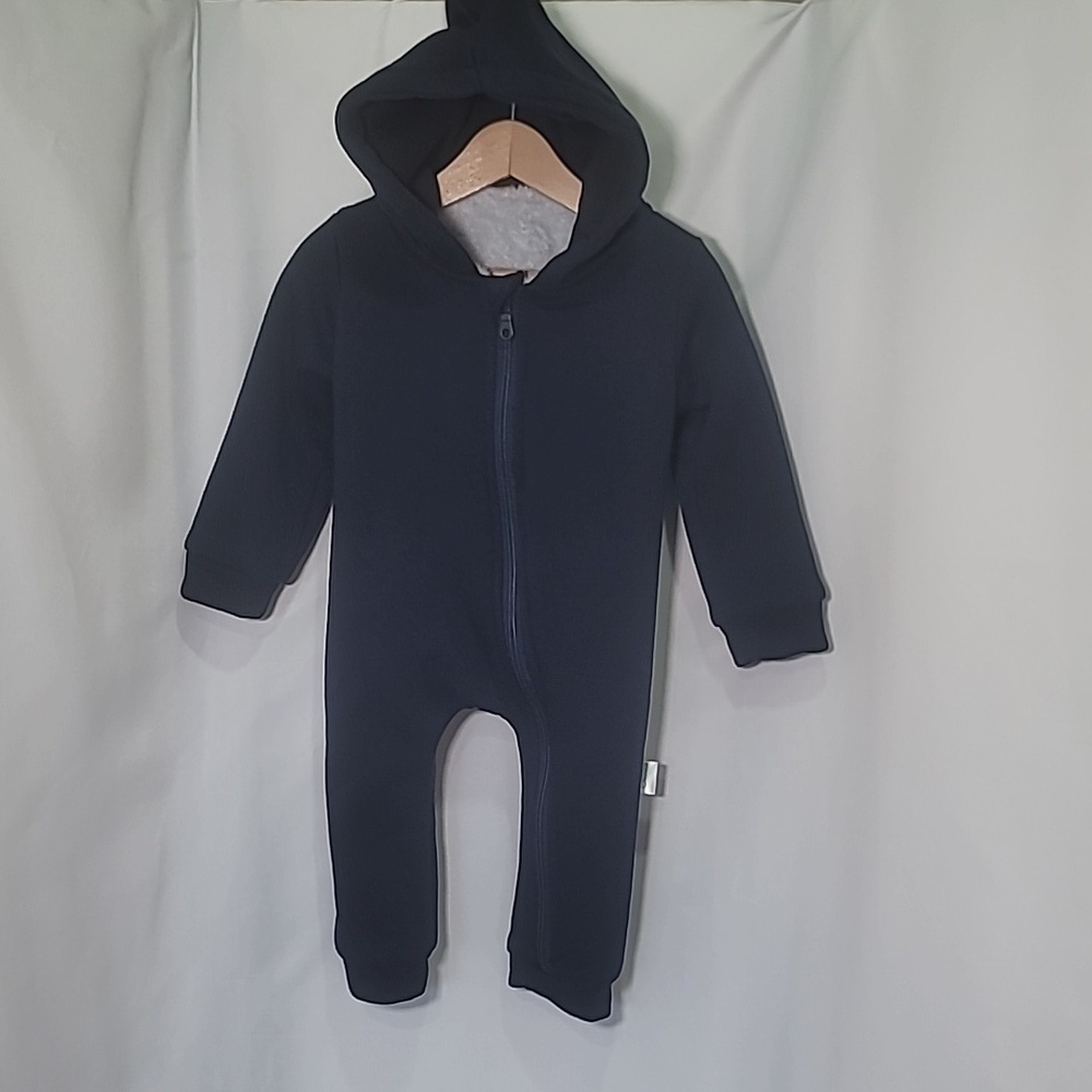 NWOT LEMONSEED Dinosaur BodySuit Navy Hood Sherpa Lined Warm Winter